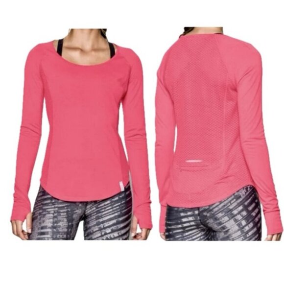 UNDER ARMOUR FLY BY RUNNING TOP LONG SLEEVE NEO PULSE REFLECTIVE SPORTY GYM YOGA - Picture 1 of 16